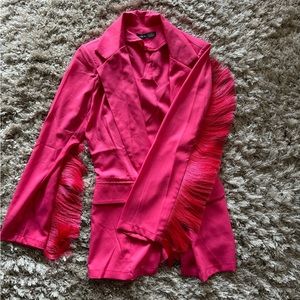 Shein fringe pink blazer